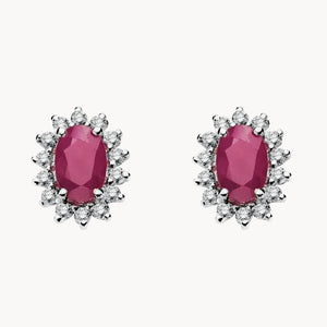 PENDIENTES RUBI Y DIAMANTES DIANE