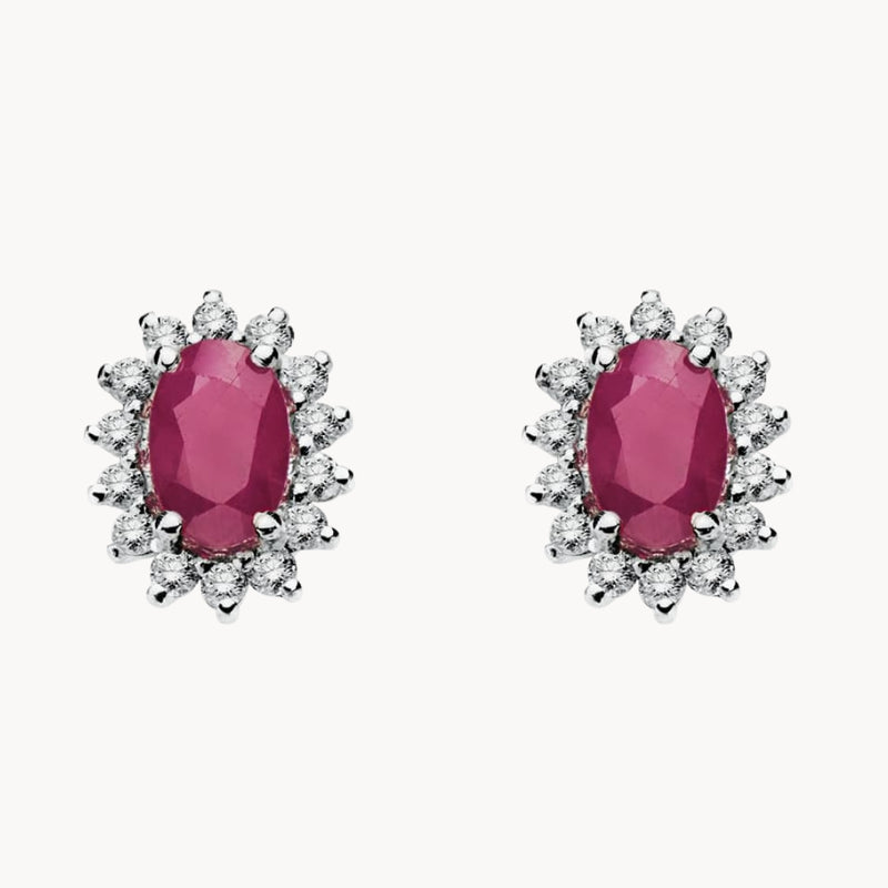 PENDIENTES RUBI Y DIAMANTES DIANE