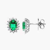 PENDIENTES ESMERALDA Y DIAMANTES DIANE