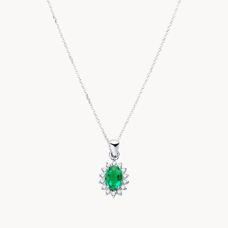 COLGANTE ESMERALDA Y DIAMANTES DIANE