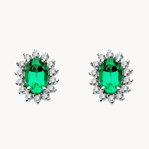 PENDIENTES ESMERALDA Y DIAMANTES DIANE