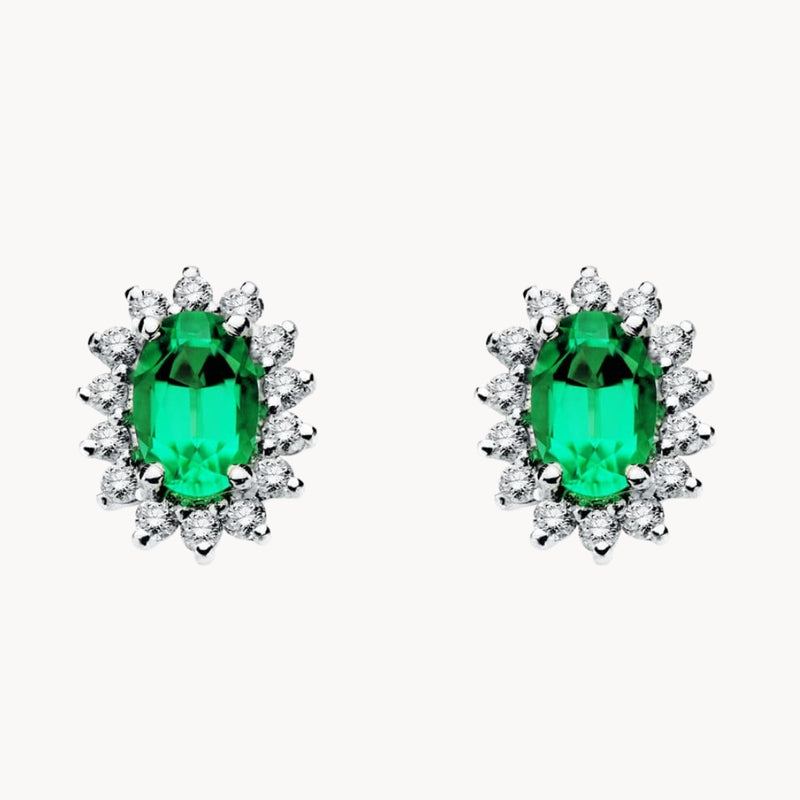 PENDIENTES ESMERALDA Y DIAMANTES DIANE