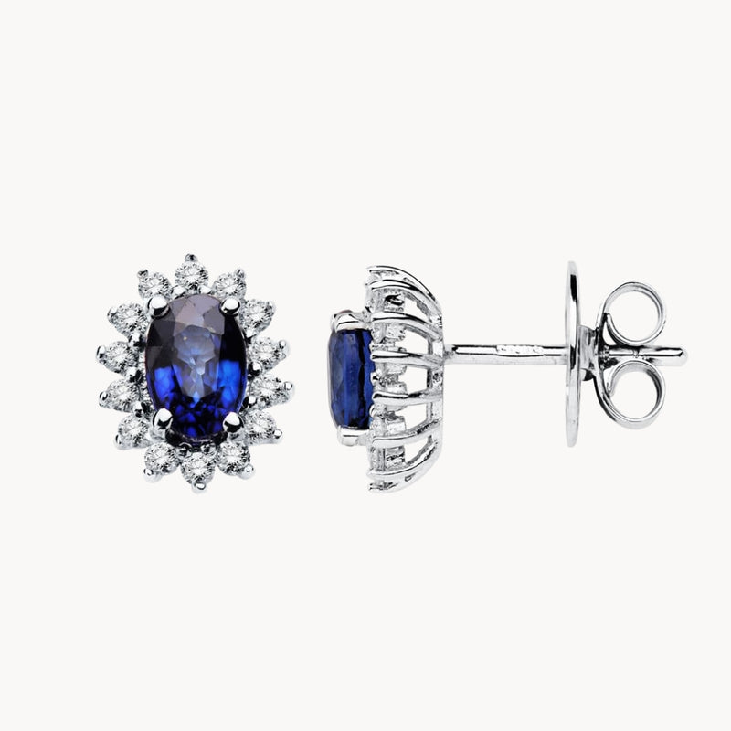 PENDIENTES ZAFIRO Y DIAMANTES DIANE