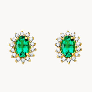PENDIENTES ESMERALDA Y DIAMANTES DIANE