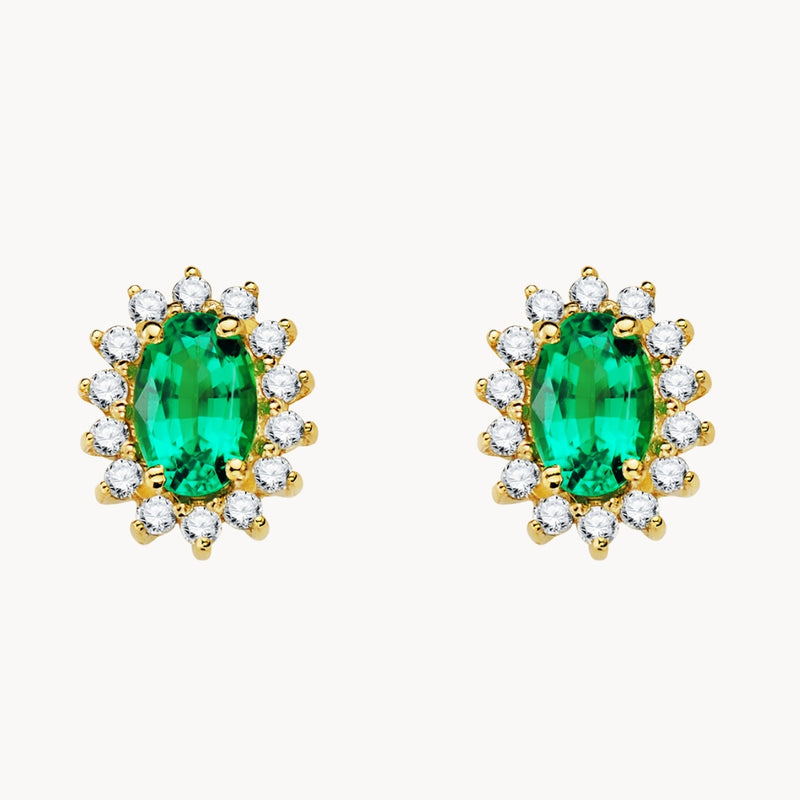 PENDIENTES ESMERALDA Y DIAMANTES DIANE