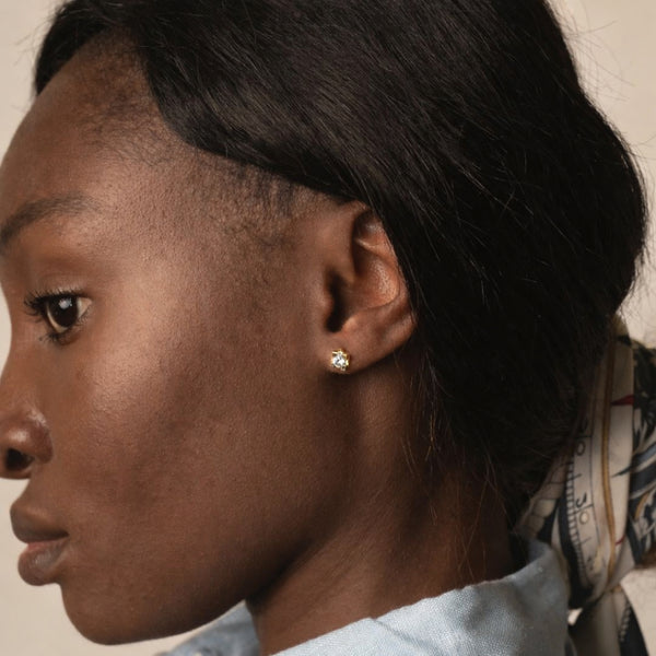 PENDIENTES CON DIAMANTE GARRAS 0.50 QUILATES PUNTO DE LUZ