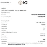 PENDIENTES DIAMANTES CREADOS 2.020 QUILATES CERTIFICADO IGI