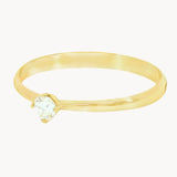 ANILLO SOLITARIO CON DIAMANTE ROMBO 0.11 QUILATES MERITA