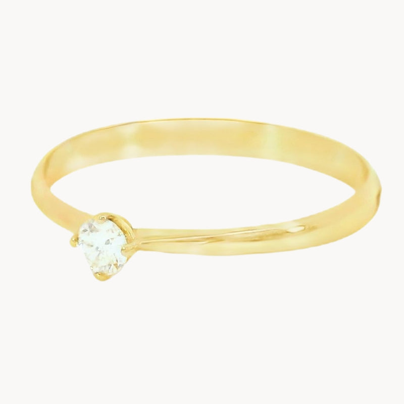 ANILLO SOLITARIO CON DIAMANTE ROMBO 0.11 QUILATES MERITA