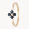 ANILLO FLOR ZAFIROS CON DIAMANTE
