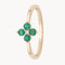 ANILLO FLOR ESMERALDAS CON DIAMANTE