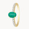ANILLO ESMERALDA OVAL CON DIAMANTES LATERALES