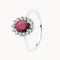 RING RUBIN 7x5MM UND GEZÜCHTETE DIAMANTEN 0,30 KARAT DIANE III