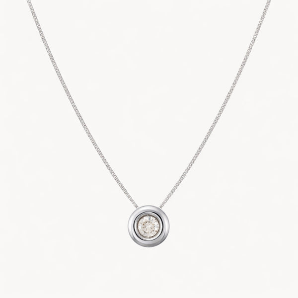 COLGANTE DIAMANTE CHATON 0.25 QUILATES PUNTO DE LUZ