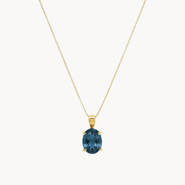 Pendente Topázio London Blue Oval Grande Elsa