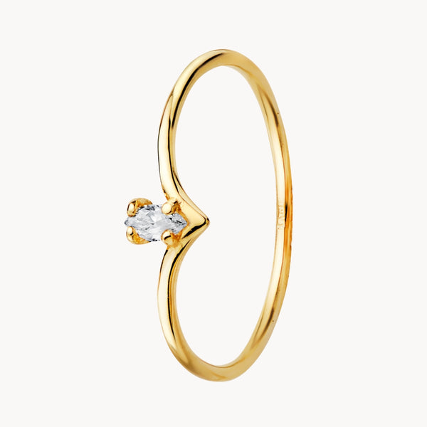 DIAMOND RING CREATED IN A MARQUISE CUT