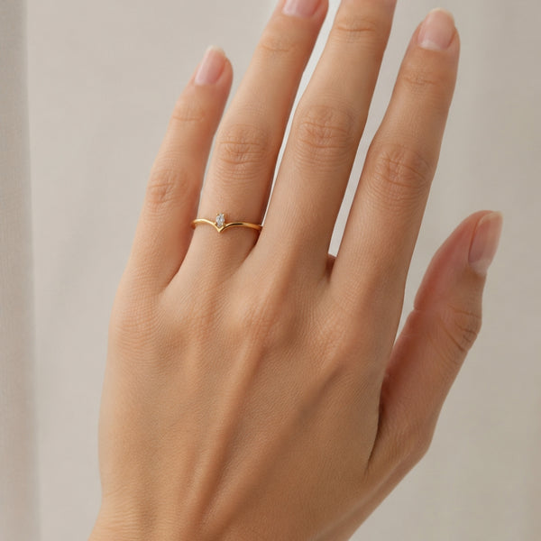 DIAMOND RING CREATED IN A MARQUISE CUT