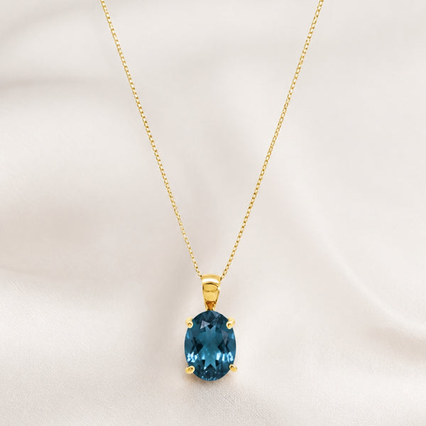 Pendente Topázio London Blue Oval Grande Elsa