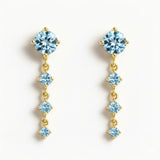 PENDIENTES LARGOS CON TOPACIOS AZULES ARETHA