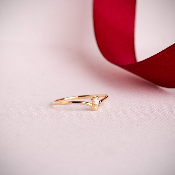 DIAMOND RING CREATED IN A MARQUISE CUT