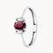 ANEL COM RUBI OVAL E DIAMANTES CRIADOS EM FORMA DE MARQUISE