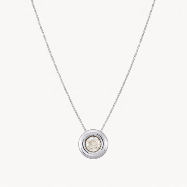 COLGANTE DIAMANTE CHATON 0.30 QUILATES PUNTO DE LUZ CERTIFICADO IGI