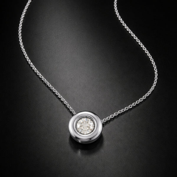 COLGANTE DIAMANTE CHATON 0.30 QUILATES PUNTO DE LUZ CERTIFICADO IGI