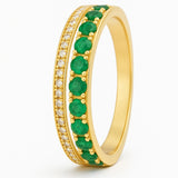 ANILLO DOBLE ESMERALDAS Y DIAMANTES HILLARY