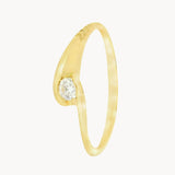 ANILLO SOLITARIO CRUZADO CON DIAMANTE 0.10 QUILATES MEDEA
