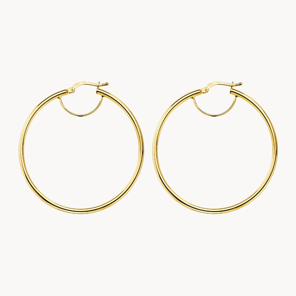 PENDIENTES AROS ORO TUBO REDONDO 43MM