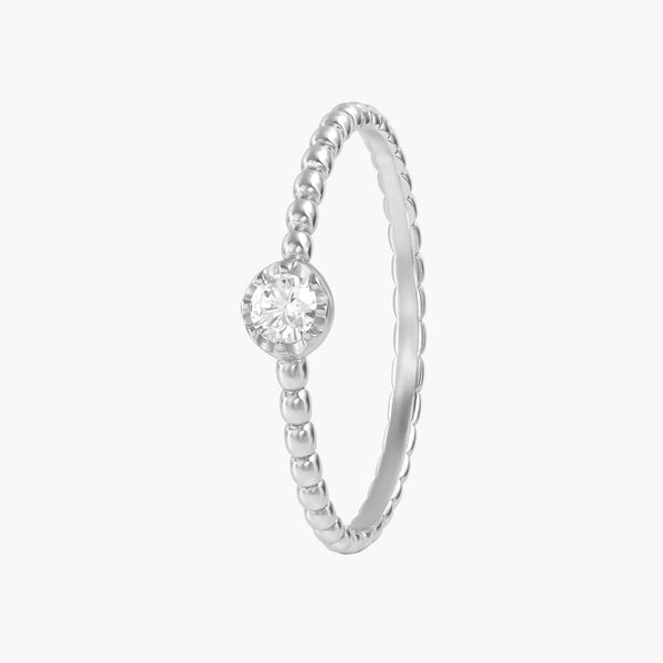 ANILLO SOLITARIO BOLAS CON DIAMANTE 0.12 QUILATES ALYSE