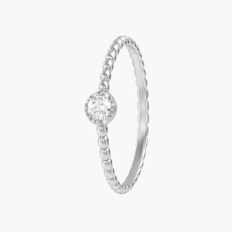 ANILLO SOLITARIO BOLAS CON DIAMANTE 0.12 QUILATES ALYSE