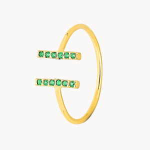 ANILLO ABIERTO BARRAS CON CIRCONITAS YAFFA