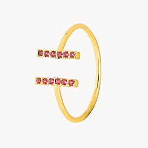 ANILLO ABIERTO BARRAS CON CIRCONITAS YAFFA