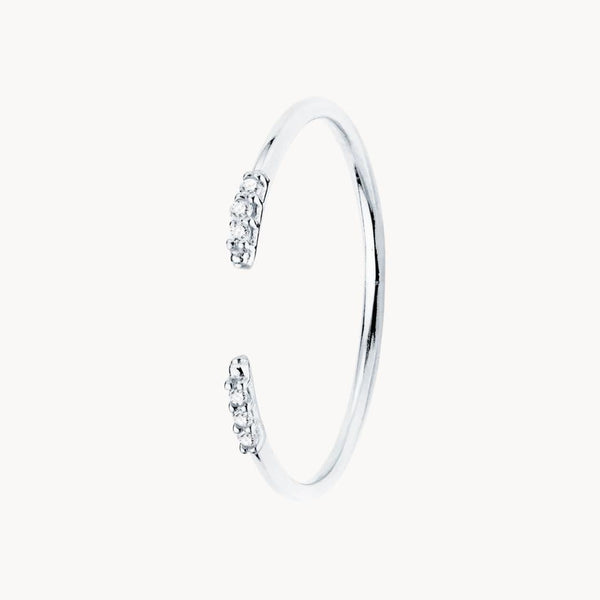 Anillo abierto Oro blanco 18kt con diamantes Cadence