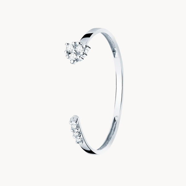 Anillo abierto Oro blanco 18kt con diamantes Vilma