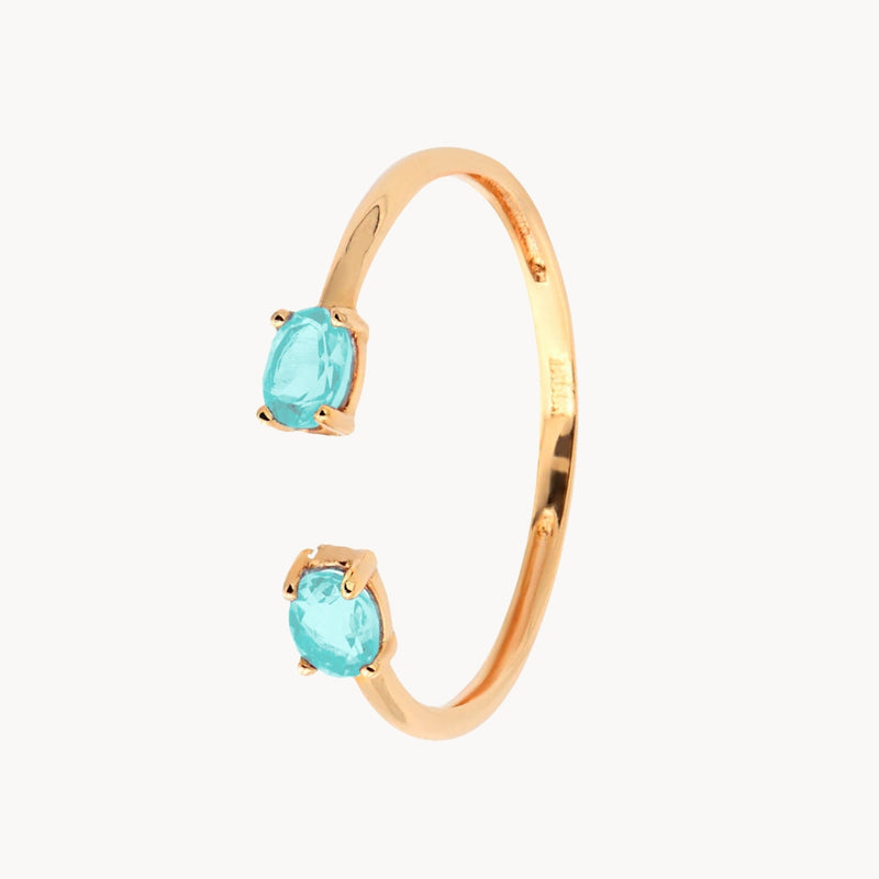 Anillo abierto Oro 18kt con topacios azules Osanna