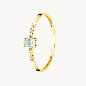 AQUAMARINE AND DIAMOND RING BIRGIT