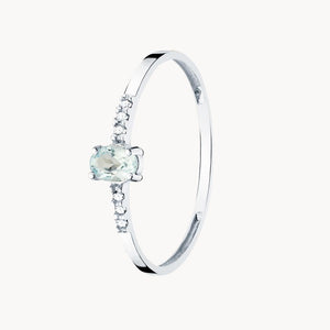 AQUAMARINE AND DIAMOND RING BIRGIT