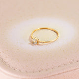 Anillo Oro 18 kilates con aguamarina y diamantes Delia