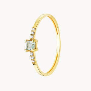 ANILLO AGUAMARINA Y DIAMANTES DELIA