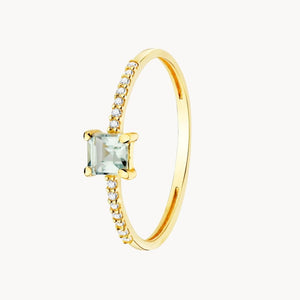 ANILLO AGUAMARINA Y DIAMANTES VERA