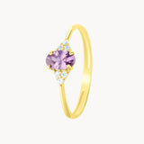 Anillo Oro 18kt amatista y circonitas Gamila