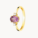 Anillo Oro 18kt amatista y circonitas Stella II