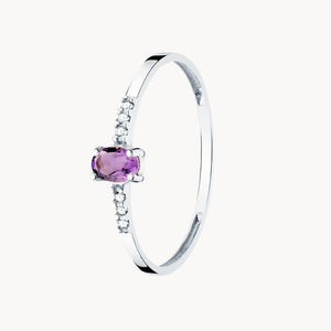 AMETHYST AND DIAMOND RING BIRGIT