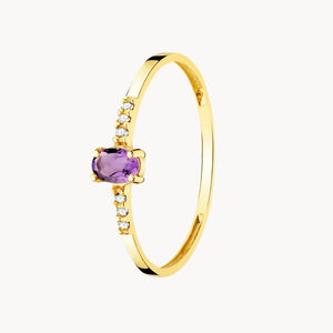 AMETHYST AND DIAMOND RING BIRGIT