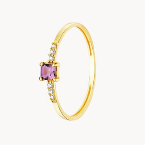 ANILLO AMATISTA Y DIAMANTES DELIA