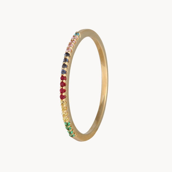 Anillo carril Oro 18kt con topacios de color Jackie