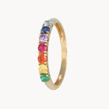 Anillo carril Oro 18kt con topacios de color Lysanne