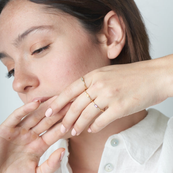 Anillo Oro 18kt con citrino y diamantes Ottilie